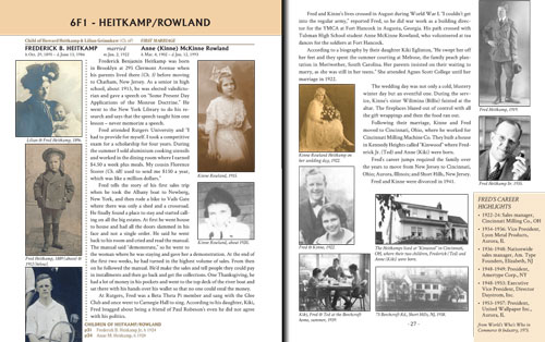 Sample spread from Heitkamp family history, pages 26-27